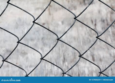 Metal Mesh Fence on a Gray Background Stock Image - Image of design ...