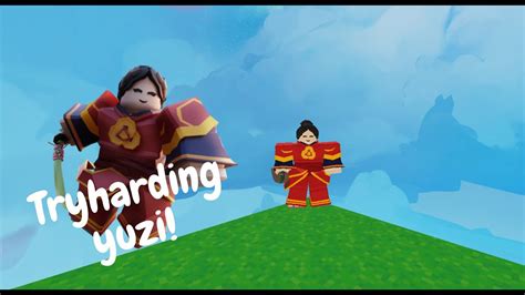 Tryharding With Yuzi Kit Gameplay In Roblox Bedwars Youtube