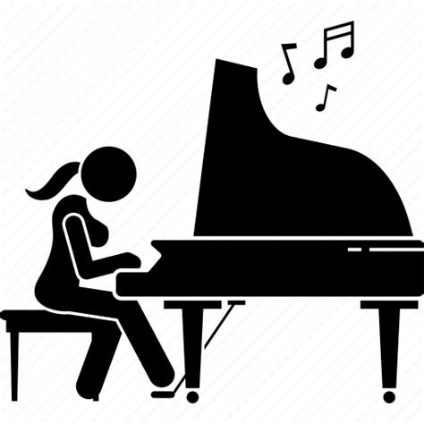 Female, girl, grand piano, musician, pianist, piano, playing icon - Download on Iconfinder