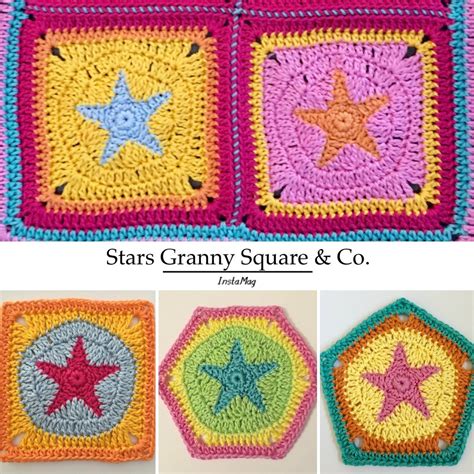 10 verschiedene Granny Square Häkelanleitungen im Paket Set PDF