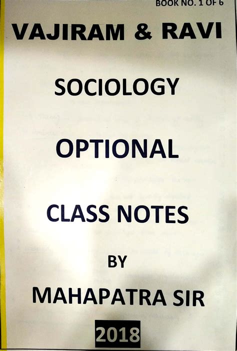 Mahapatra Sir Vaziram And Ravi Sociology Optional Handwritten Class