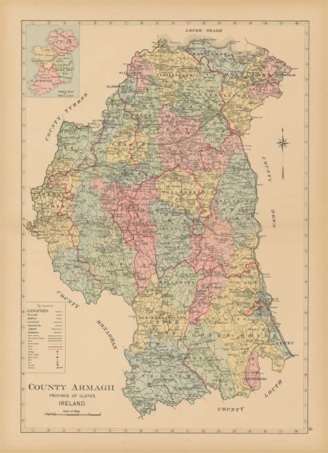 1901 Map of County Armagh Reproduction - New England Map Company