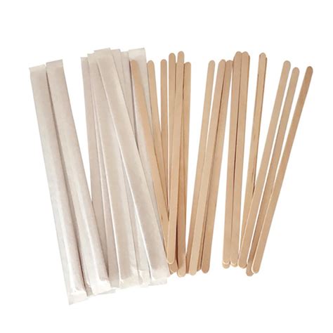 Food Grade 7 Inch Individually Wrapped Wood Coffee Stirrer From China