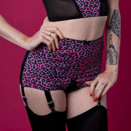 Pink Leopard Print Crotchless Girdle Revival Lingerie