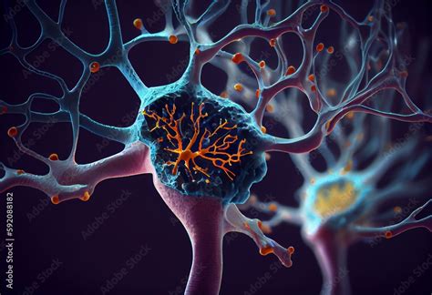 Multiple sclerosis (MS): microglia cells damage the myelin sheath of ...