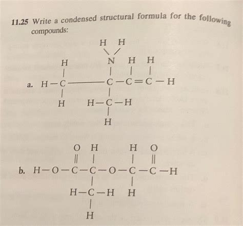 Solved 11 25 Write A Condensed Structural Formula For The Chegg