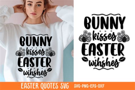 Bunny Kisses Easter Wishes Svg Graphic By Craftart Creative Fabrica