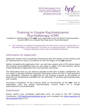 Psychodynamic Couple Individual Psychotherapy Doc Template Pdffiller