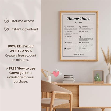 Airbnb House Rules Template, Airbnb Rules Sign, VRBO Sign, House Rules