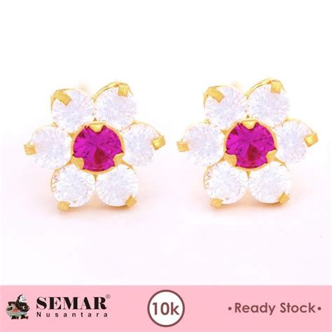 Jual Anting Tindik Emas Bunga Gold 10K Semar Nusantara Di Lapak Semar