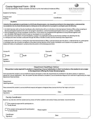 Fillable Online Course Approval Form 2018 Fax Email Print PdfFiller