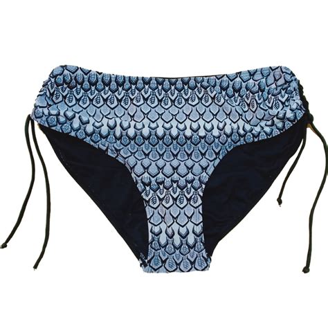 Only Women Dark Blue Retro Print Bikini Bottom