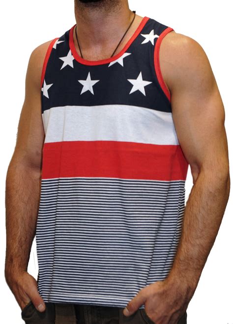 Licensed Mart Mens American Flag Stripes And Stars Tank Top Shirt Ebay