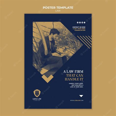 Premium PSD | Law poster design template