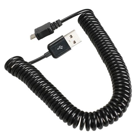 Spiral Coiled Usb A Male To Micro Usb B Pin Adaptor Spring Cable