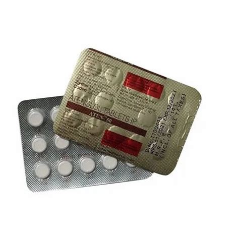 Aten Atenolol Tablet Tablets Treatment High Blood Pressure At