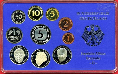 BRD KMS 12 68 DM 1995 G Kursmünzensatz 1 Pfennig bis 5 DM 10 Münzen