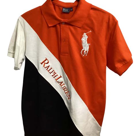 Polo Ralph Lauren Mens Size M Polos Black Orange White S