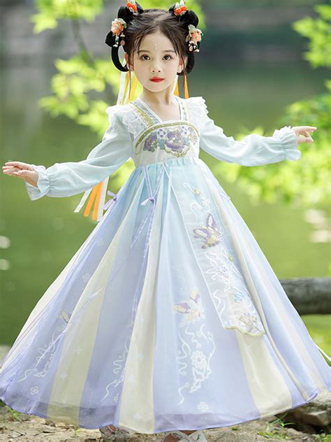 Chinese Ancient Clothing Hanfu Long Sleeved Girl Princess Dress ...