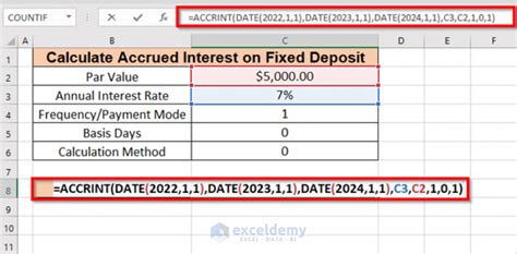 How To Calculate Accrued Interest On Fixed Deposit In Excel Methods