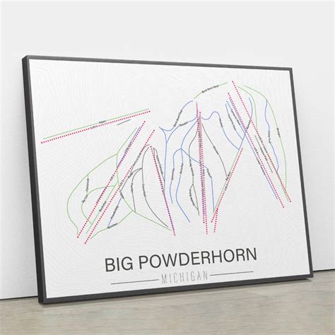 Big Powderhorn Michigan Ski Trail Map Hanging Canvas of Big - Etsy