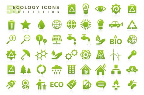 Premium Vector Ecology Flat Icons Set