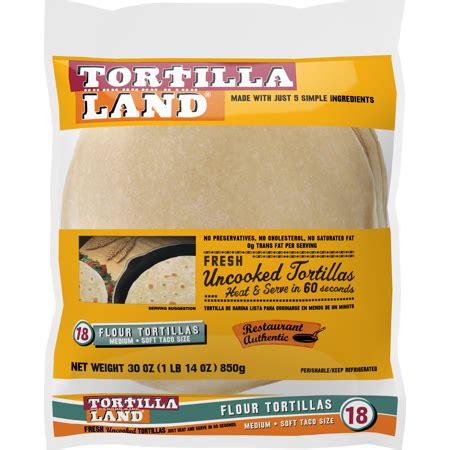 Tortilla Land Tortilla Land Fresh Uncooked Flour Tortillas 30 Oz