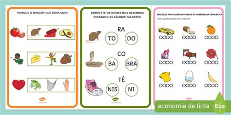 Atividades para o desenvolvimento da Consciência Fonológica