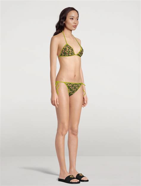 VERSACE La Greca Reversible Bikini Top Holt Renfrew