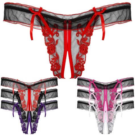 CULOTTE STRING STRING Pour Hommes Broderie Lingerie Dentelle Sans Entrejambe Culotte String En G