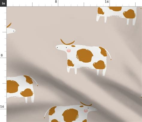 Jumbo Wallpaper - Cows in the Field Fabric | Spoonflower