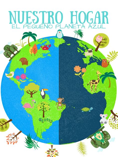 Póster Nuestro Hogar El Pequeño Planeta Azul Earth Sustainability