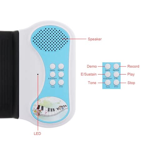 Качественное Силиконовое гибкое ручное рулонное пианино с 37 клавишами ...