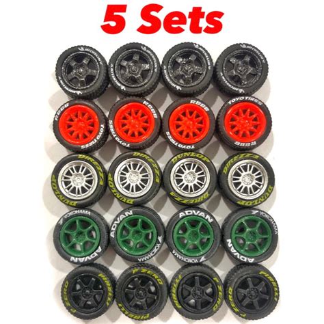 Tayar Getah Fit Hot Wheels Custom Rim JDM Long Axle Rubber Tyre Set Shopee Malaysia