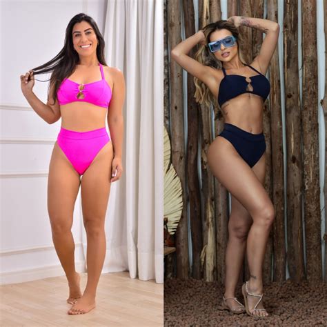 Kit Biquini Feminino Argola Hot Pants Cintura Alta Praia Shopee Brasil