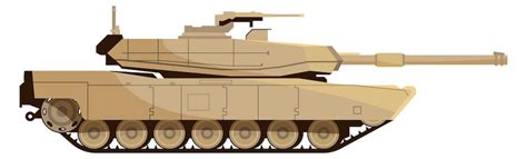 Premium Vector | Tank side view heavy armored tracked vehicle