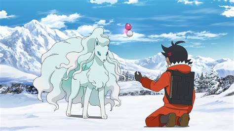 Goh Catches Alolan Ninetales Regice Appears Pokemon Journeys