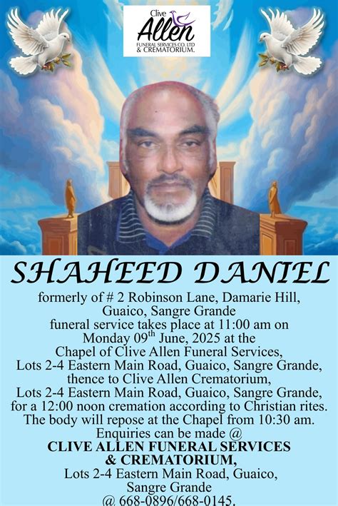 SHAHEED DANIEL – Clive Allen Funeral Services Co. Ltd & Crematorium