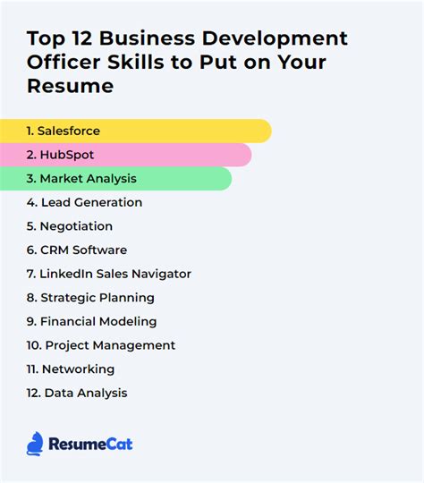 Top 12 Business Development Officer Skills to Put on Your Resume