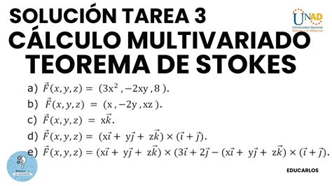 Solución Tarea 3 Cálculo Multivariado TEOREMA DE STOKES YouTube