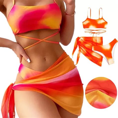 Traje De Baño Conjunto De Bikini Tie dye De Pzs Para Mujer MercadoLibre
