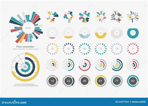 De Elementen Van Infographic Cirkeldiagram Vastgesteld Pictogram Vector