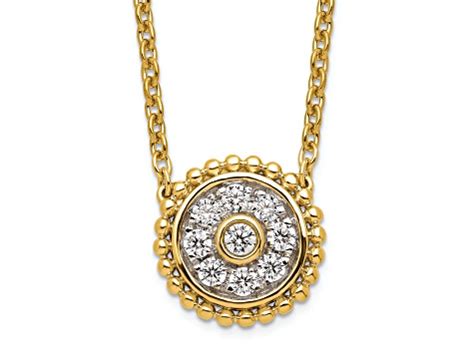 14K Yellow Gold Lab Grown Diamond SI1 SI2 G H I Circle 18 Inch