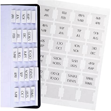 Diversebee Laminated Planner Monthly Tabs Peel And Stick Tabs For