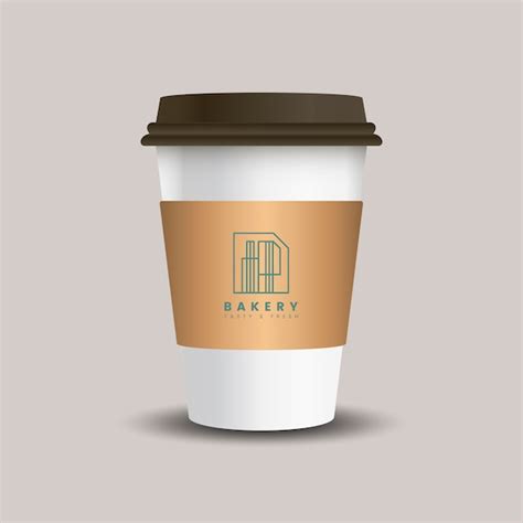 Hot Drink Paper Cup With Mockup Sleeve Vector Free Vector