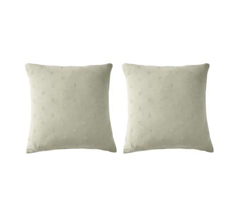 Lot De 2 Taies D oreillers Brodées Double Gaze De Coton Vert D eau