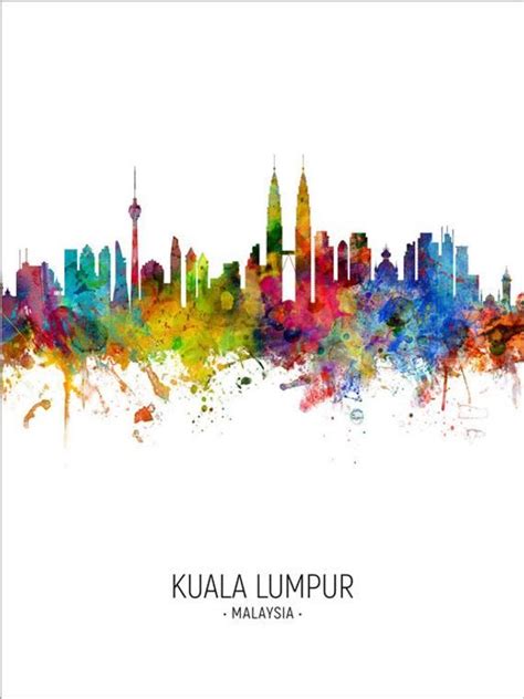 Kuala Lumpur Skyline Kuala Lumpur Malaysia Cityscape Art Print Poster