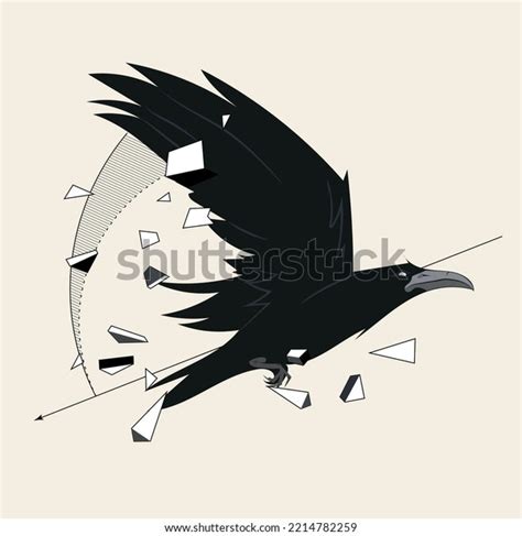 Sketch Flying Raven Hand Drawn Illustration Stock Vector (Royalty Free ...