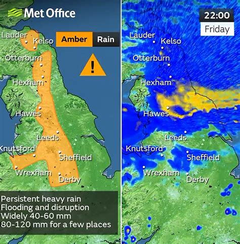 Met Office Issues Amber Warning For North Of England As Storm Babet