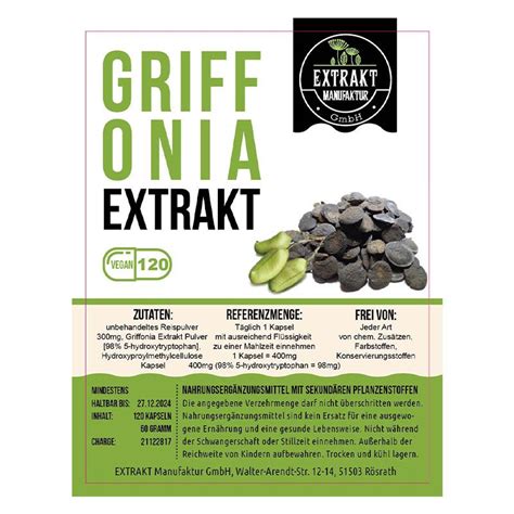 Extrakt Manufaktur Griffonia Htp Extrakt Kapseln St Shop Apotheke